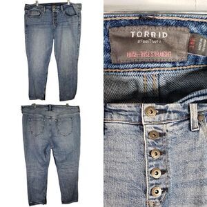 Torrid Jeans Women's Plus Size 18R Light Wash Denim High-Rise Straight Leg